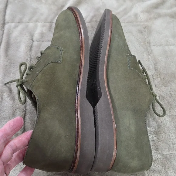 Gap Men's? Suede Leather Casual Dress Shoes Olive Green Laces Sz 9 EUC READ - Picture 6 of 10